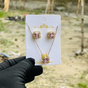 Steel necklace and earring set 033