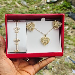 Steel gold love butterfly combo comes  boxed 001