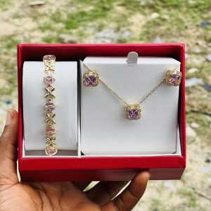 Steel rose square gold combo comes boxed 012