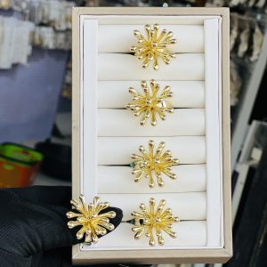 Viennois golden flower ring 009 size 10