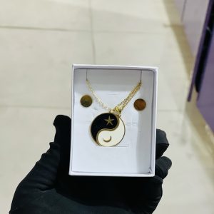 Steel star moon necklace