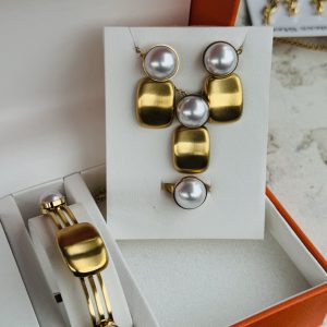 Steel gold pearl sets 9