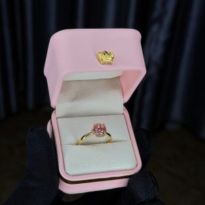 Gold Pink engagement ring size 7