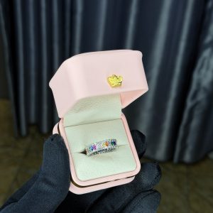 Silver multi colored ring size 9
