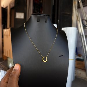 Steel U gold necklace