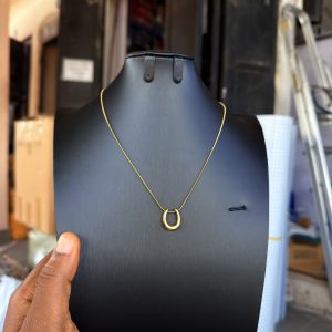 Steel U gold necklace