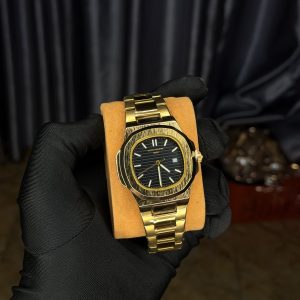 Patek gold black face watch no box