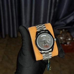Rolix Roman silver brown face watch
