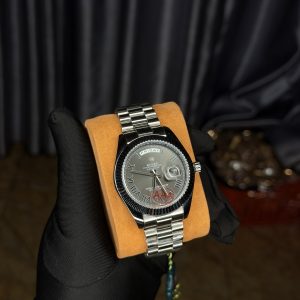 Rolix Roman silver brown face watch