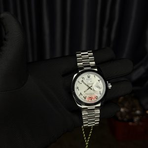Rolix Arab silver face watch