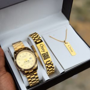Engraved gold Rolex combo with exact box