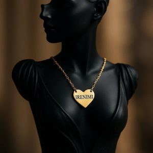 Engraved gold love necklace
