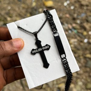 Engraved black combo set