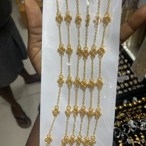 Gold big circle anklet