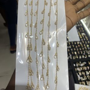 Gold crystal anklet