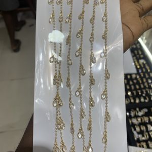 Gold crystal anklet