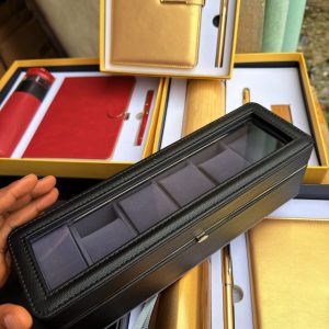 6 slot black watch organizer