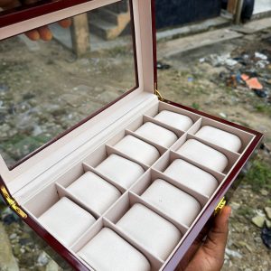 Wine Formica 12 slots Watch organizer