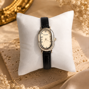Black leather koutake watch 001