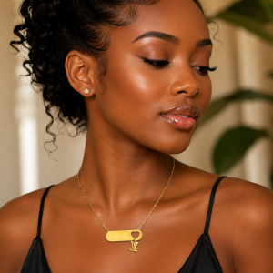 Engraved  Louis Vuitton necklace 001
