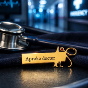 Engraved medical tags red 005