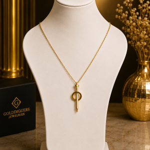 Gold nail necklace 014