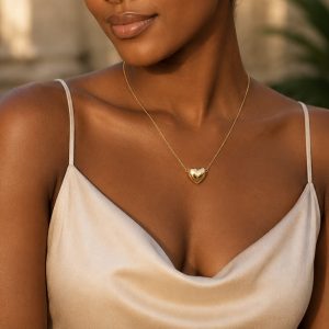 Steel heart beat necklace