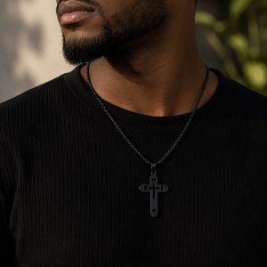Steel cross necklace  005