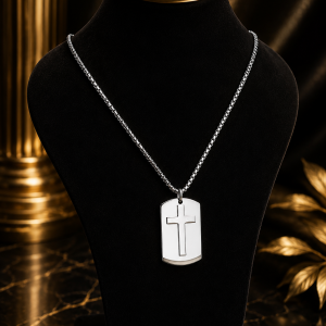 Silver cross necklace 003