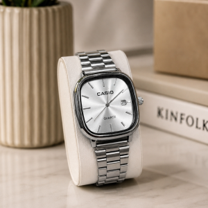 Casio silver plain watch