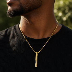 Engraved steel necklace 003