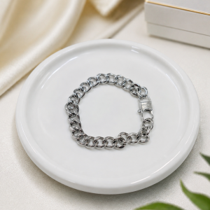 Silver steel bracelet