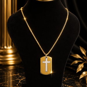 Gold cross necklace 005