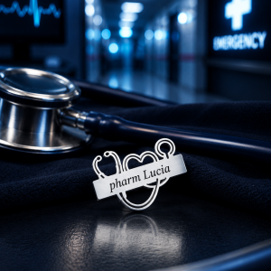 Engraved medical silver lapel pin 001