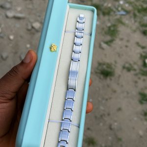 Engraved flat silver bracelet