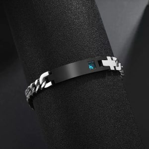 Blue gem stone unisex bracelet