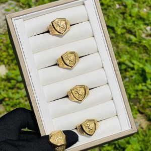 Steel gold rings 028 size 9