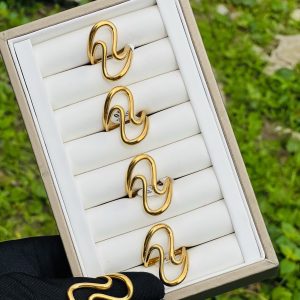 Steel gold rings 046 size 8