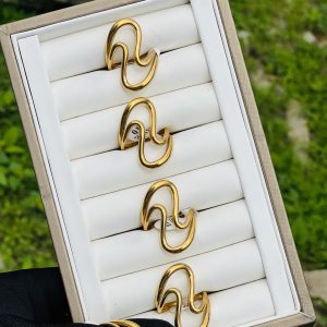 Steel gold rings 046 size 8
