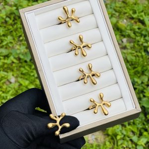 Steel gold rings 049 size 8
