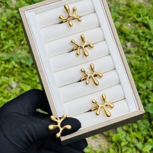 Steel gold rings 049 size 8