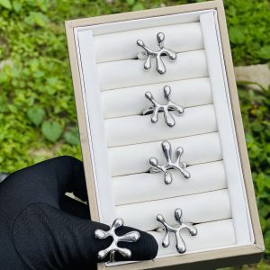 Steel silver rings 052 size 8