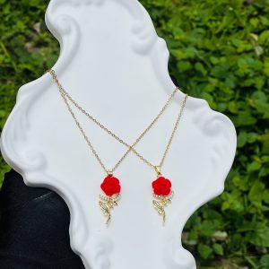 Steel red necklace 1 pcs 3