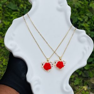Steel red necklace 1pcs 9