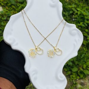 Steel gold necklace 1pcs 12