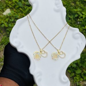 Steel gold necklace 1pcs 12