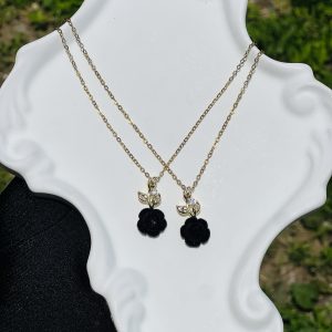 Steel gold black necklace1pcs 14