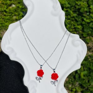 Steel silver red necklace20 1 pcs