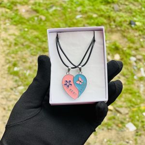 Peach and blue necklace 8