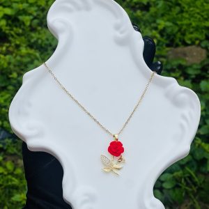 Steel gold red rose flower 23